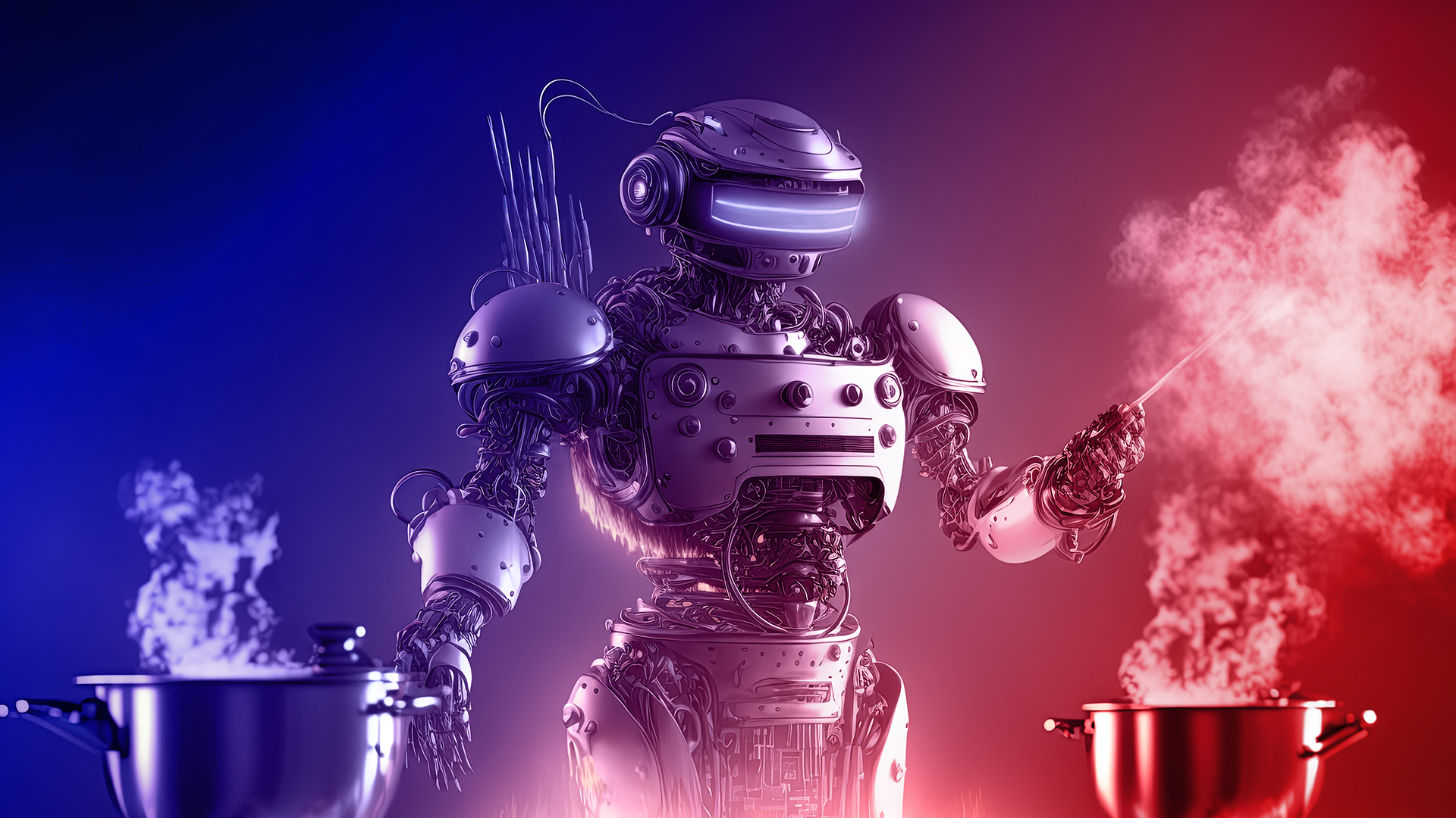 Food tech – symbolic image of a robot chef