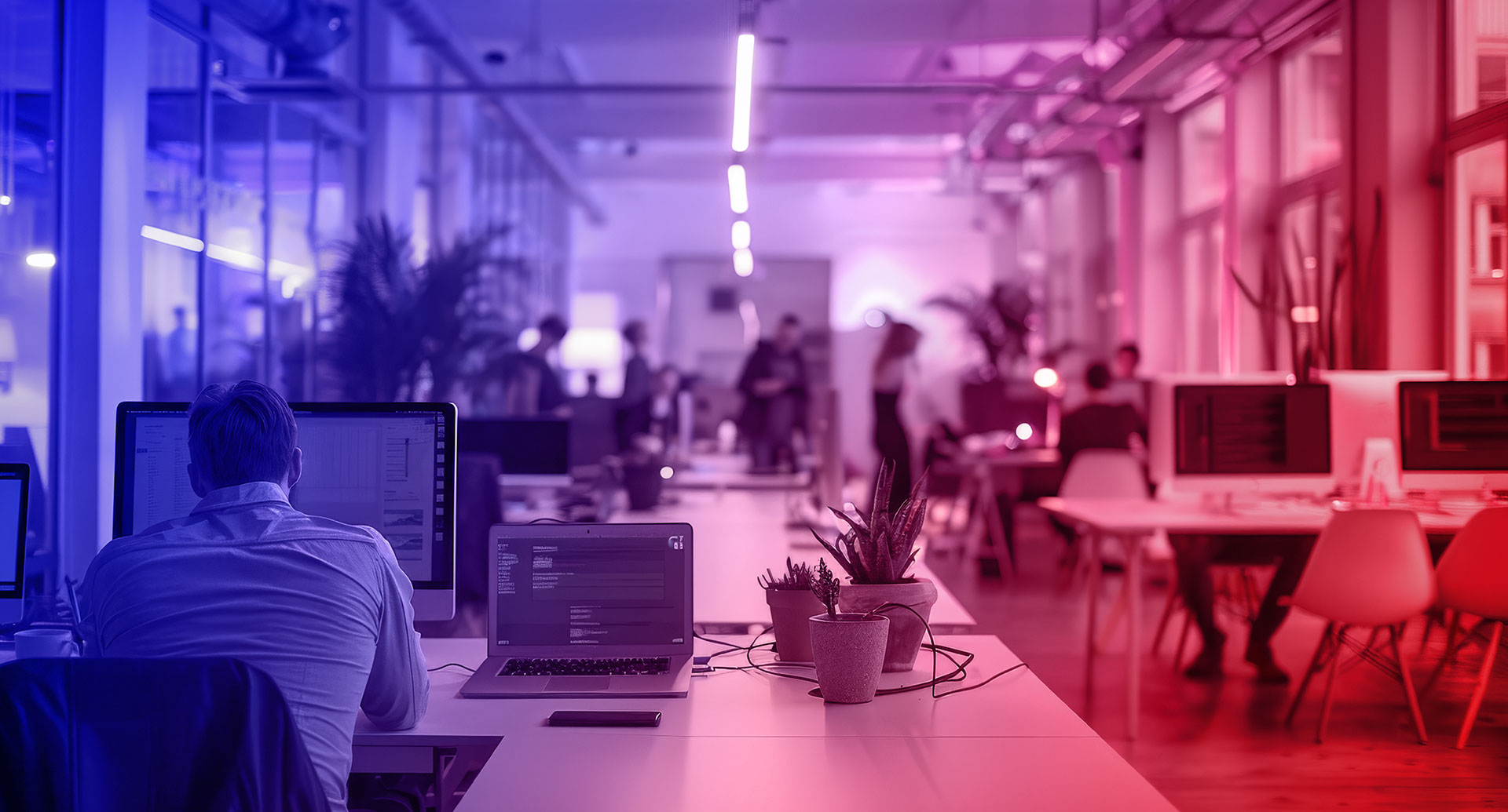 Is there a future for full-service agencies in the AI era? A full-service agency employee sits at his computer.