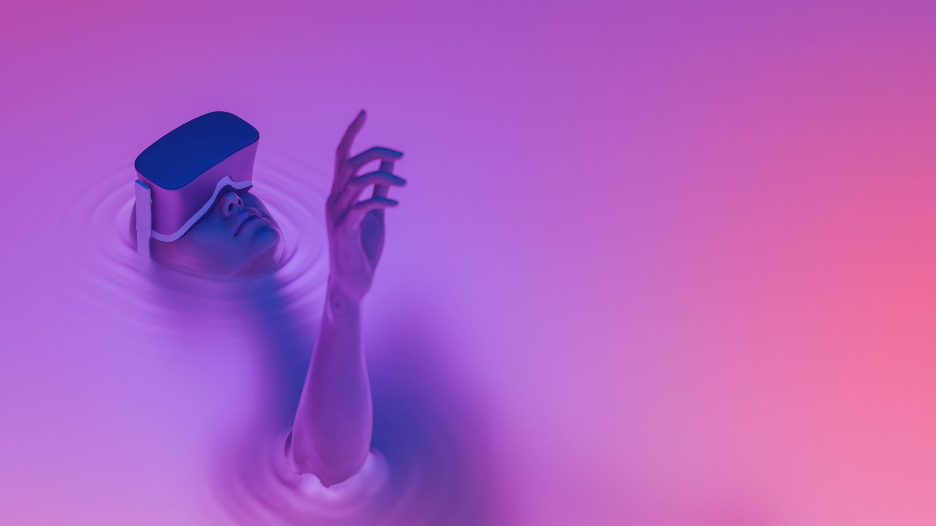 Metaverse Marketing nach dem Hype Metaverse Marketing: Eine Person mit Metaverse-Headset