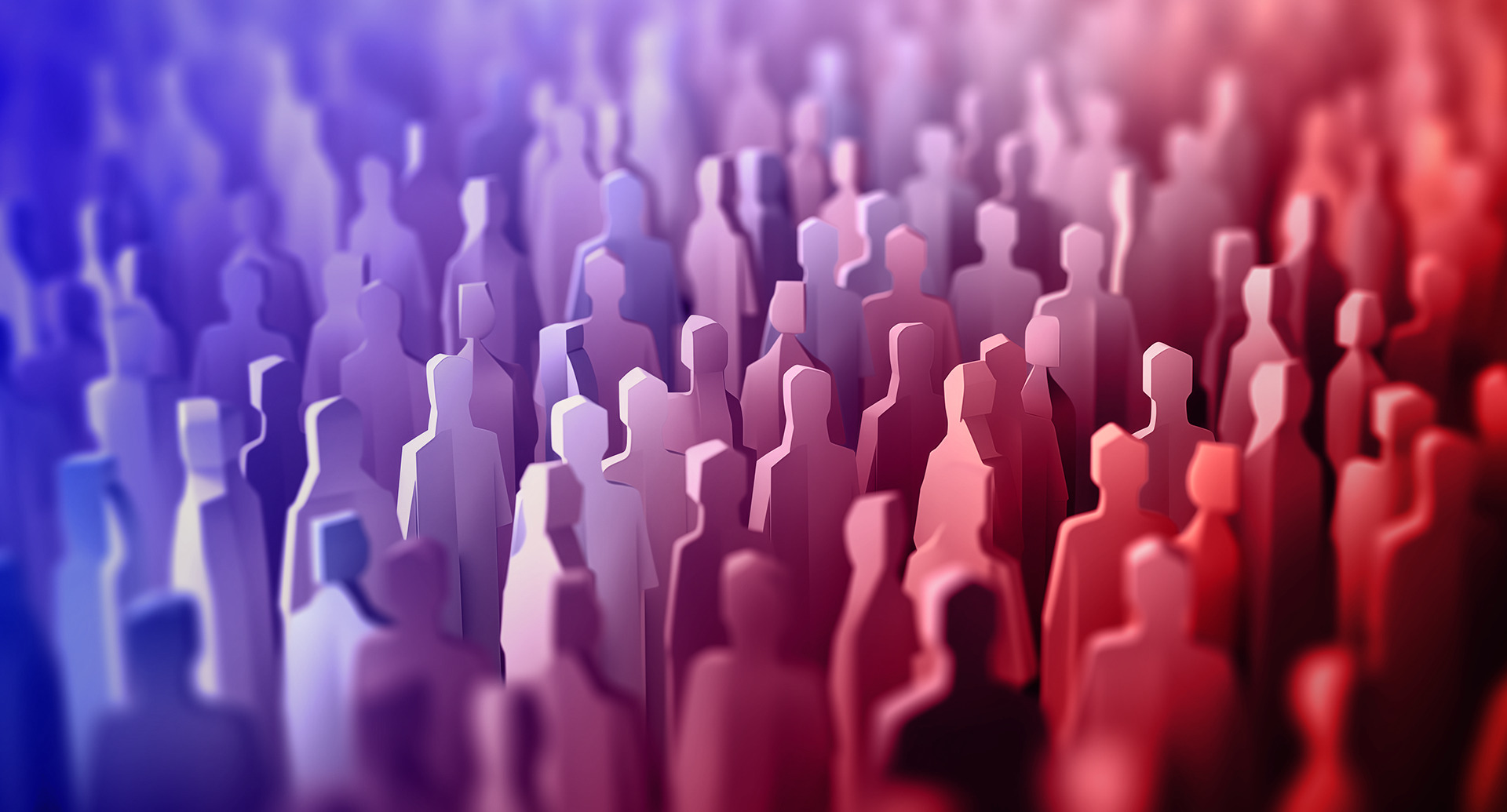 Psychographic segmentation: know your target group inside out! Psychographic segmentation: cardboard cut-outs symbolize a crowd of people.