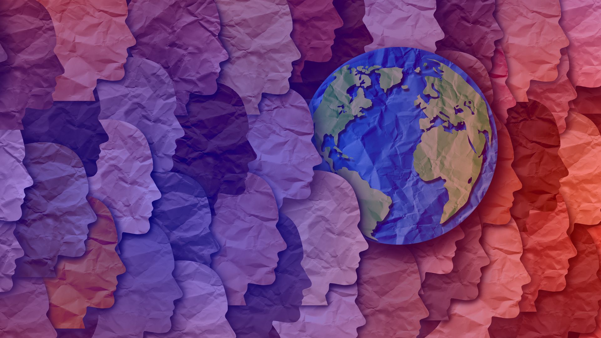 Earth Day marketing Artistic representation of the globe and paper people to celebrate Earth Day on April 22