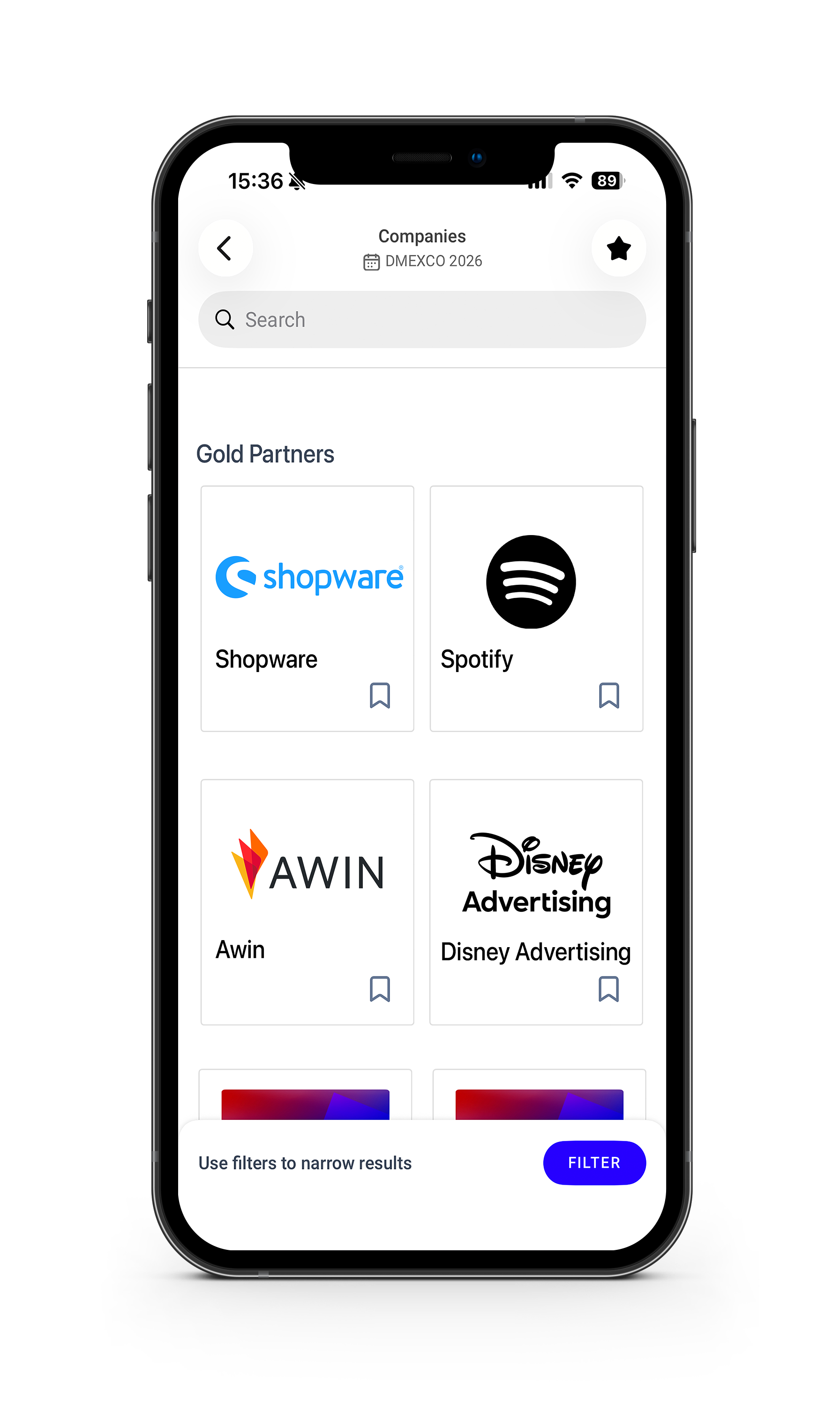 DMEXCO APP Screen 2026 Companies
