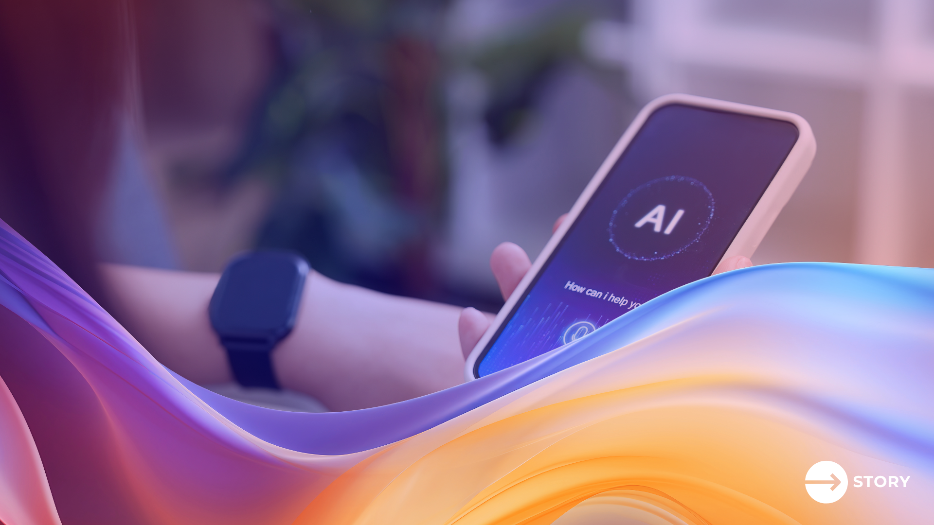 Person nutzt KI-Assistenten auf dem Smartphone: Voice Commerce verändert den Kaufmoment im Retail