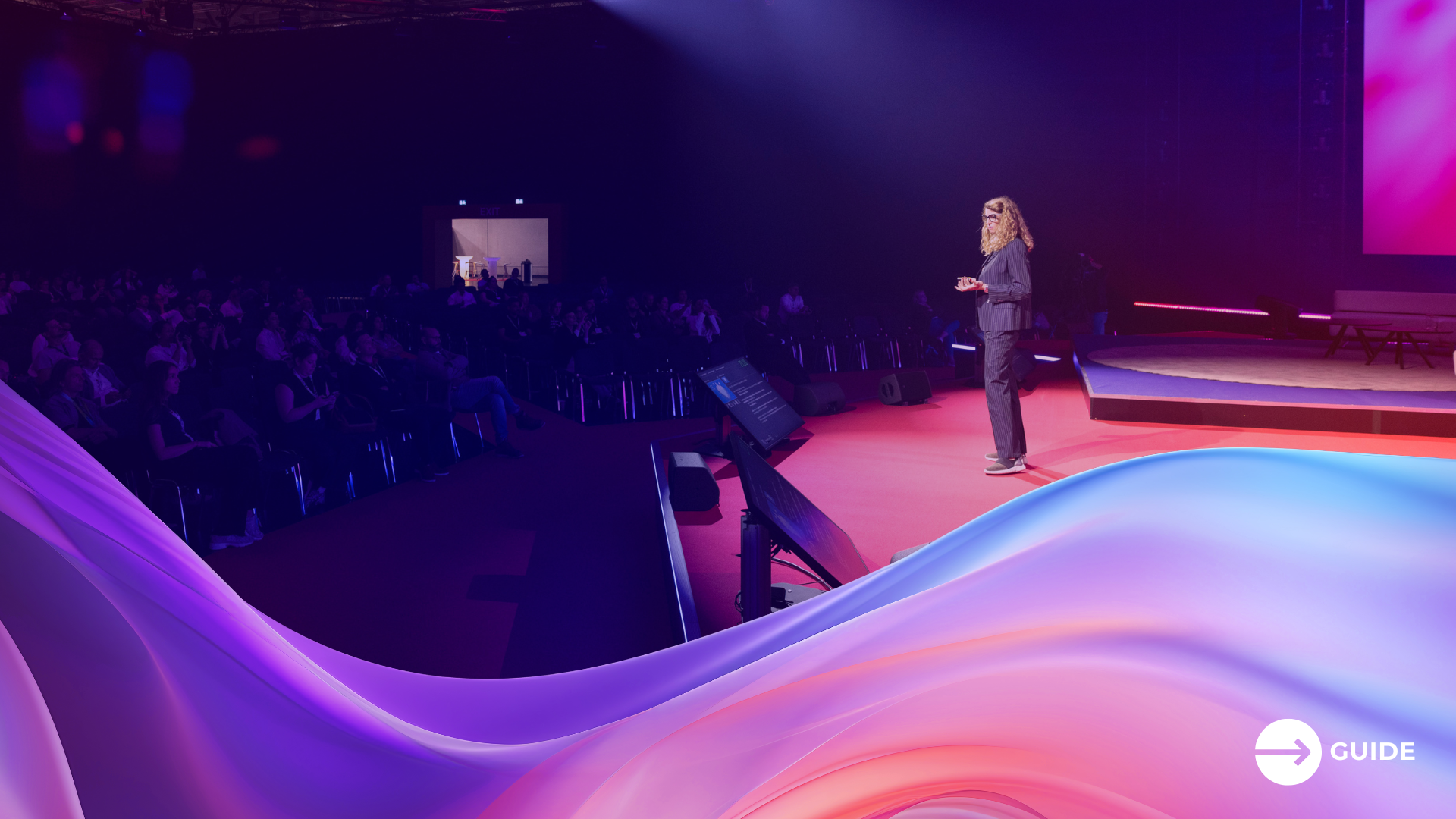 DMEXCO 2026 program highlights: A female speaker stands on the Center Stage.