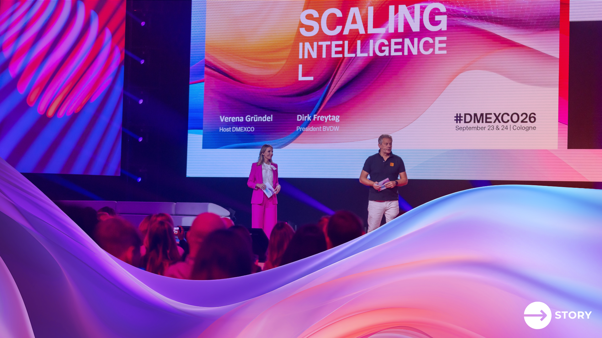 Verena Gründel and Dirk Freytag stand on the Center Stage to open DMEXCO 2026